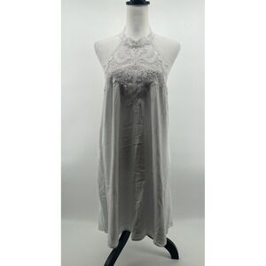Boston Proper Halter Dress Women's‎ Medium White Eyelet Lace Resortwear Beachy